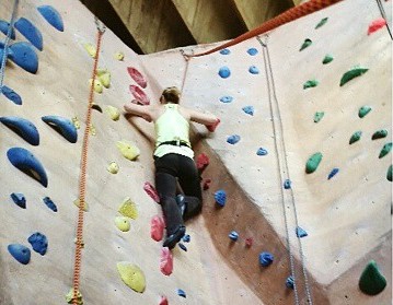 Katherine on the climbing wall